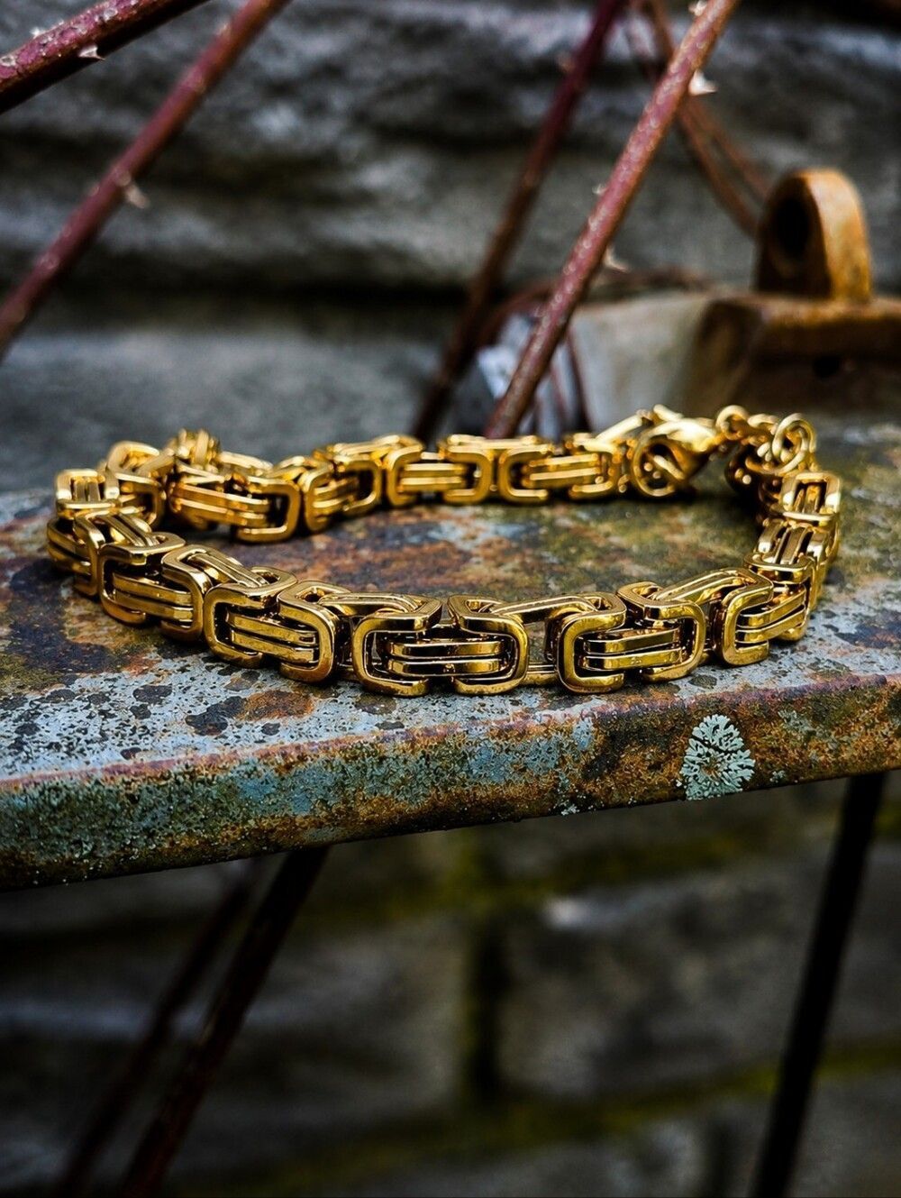 Gold Plated Steel Emperor Link Bracelet